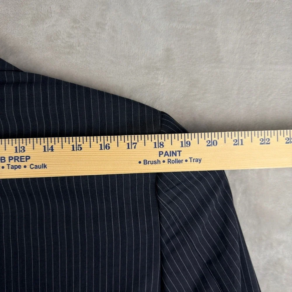 Versace Collection Blazer Mens 40R Pinstripe Wool Peak Lapel Dark Grey